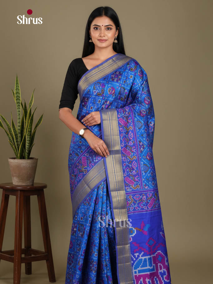 Blue & Purple - Semi Patola Saree