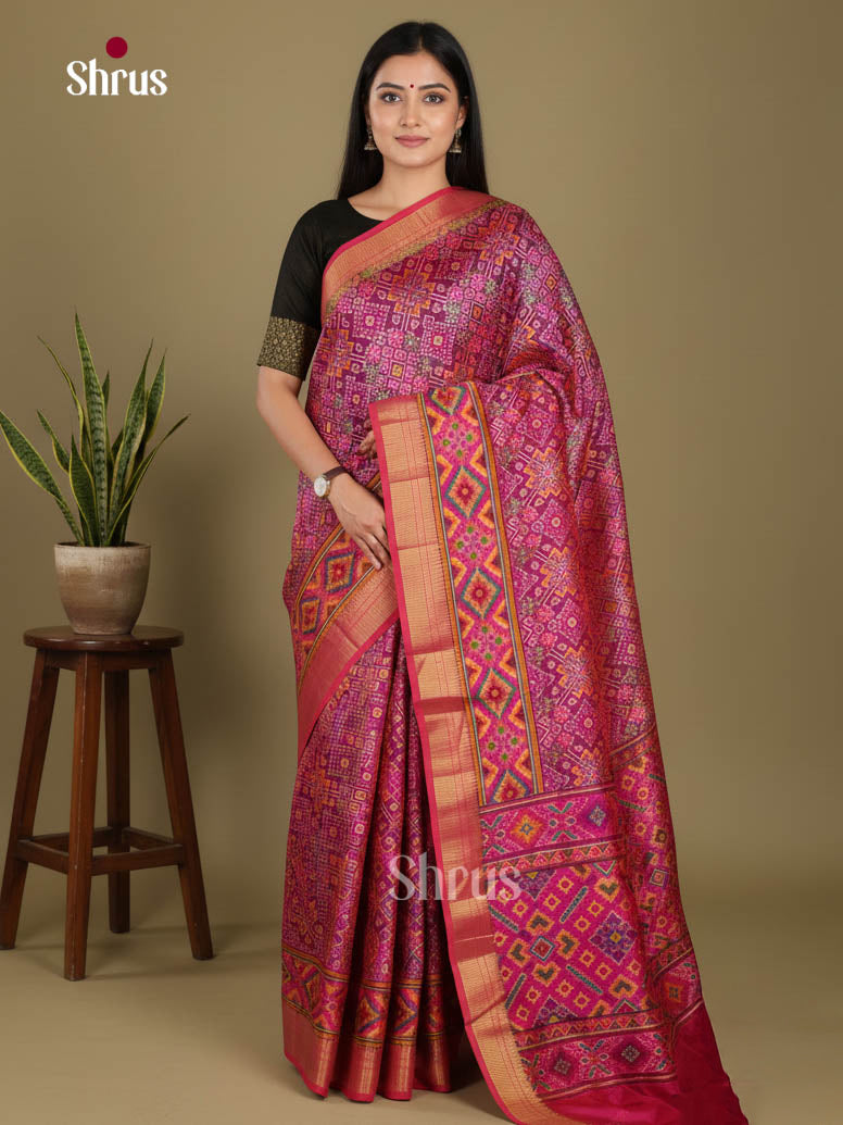 Purple & Pink - Semi Patola Saree