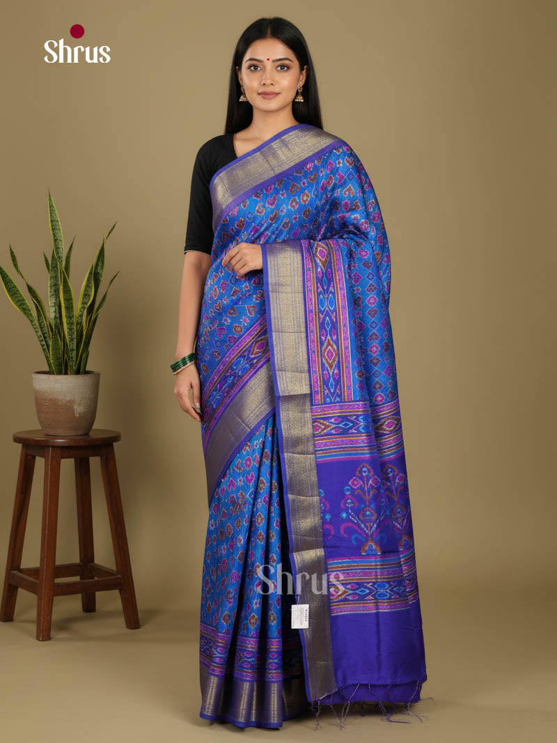 Blue & Purple - Semi Patola Saree