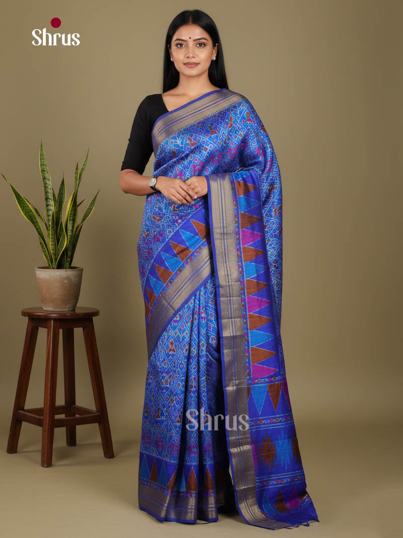 Blue - Semi Patola Saree
