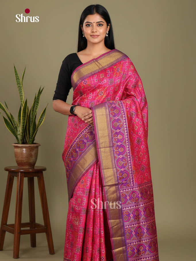 Pink & Purple - Semi Patola Saree