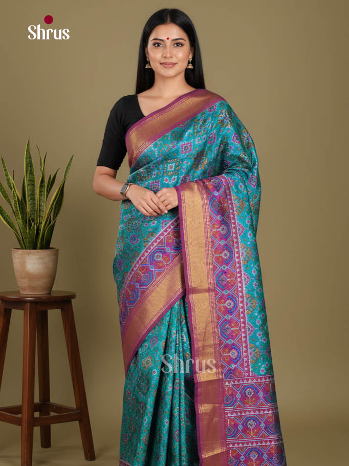 Blue & Purple - Semi Patola Saree