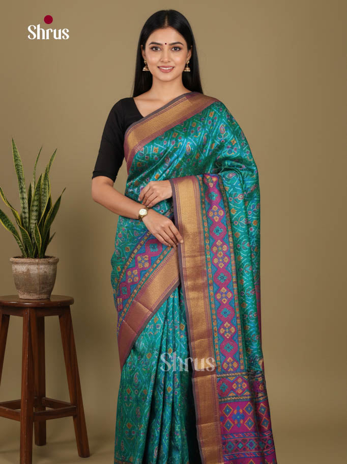 Blue & Purple - Semi Patola Saree