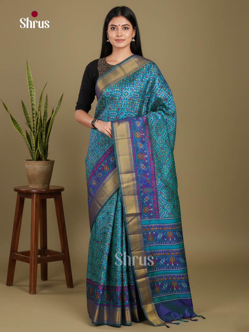 Blue - Semi Patola Saree