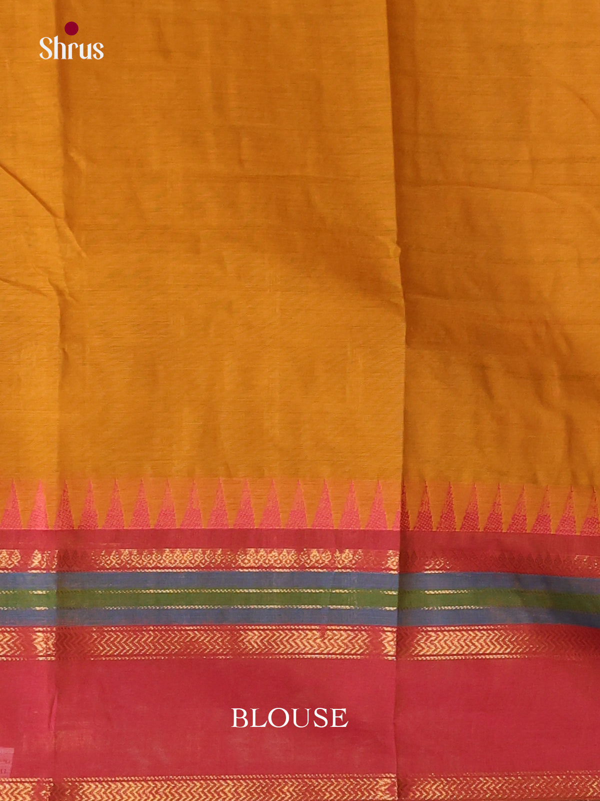 Mustard & Red - Chettinad Cotton Saree - Shop on Shrus.com