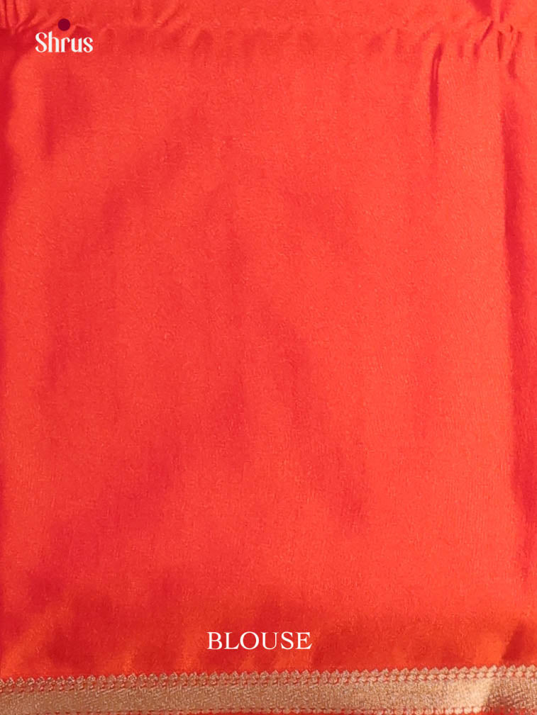 Orange(Single Tone) - Semi Softsilk Saree - Shop on Shrus.com