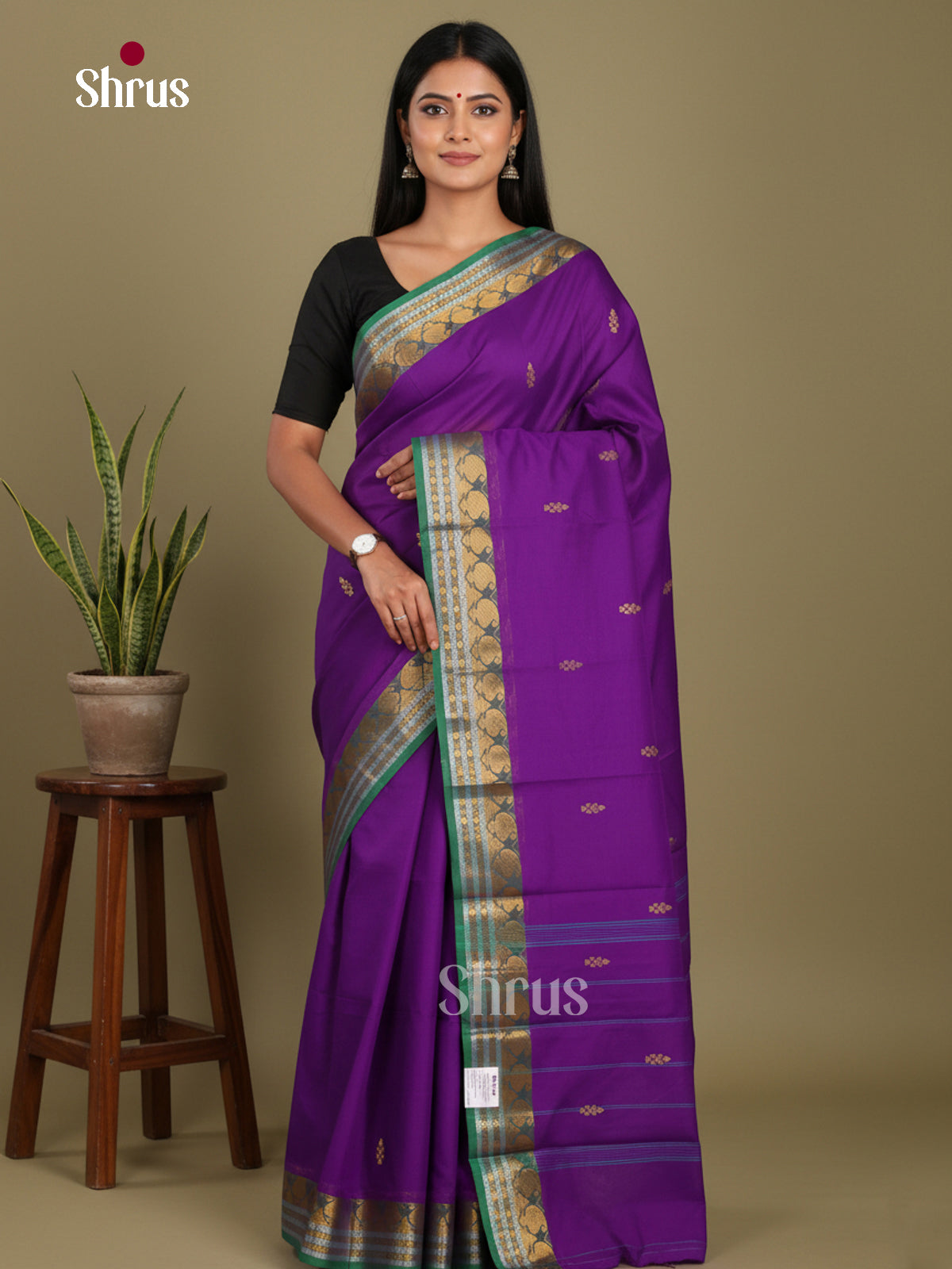 Vadamalli & Green - Chettinad Mix Cotton-Without Blouse Saree