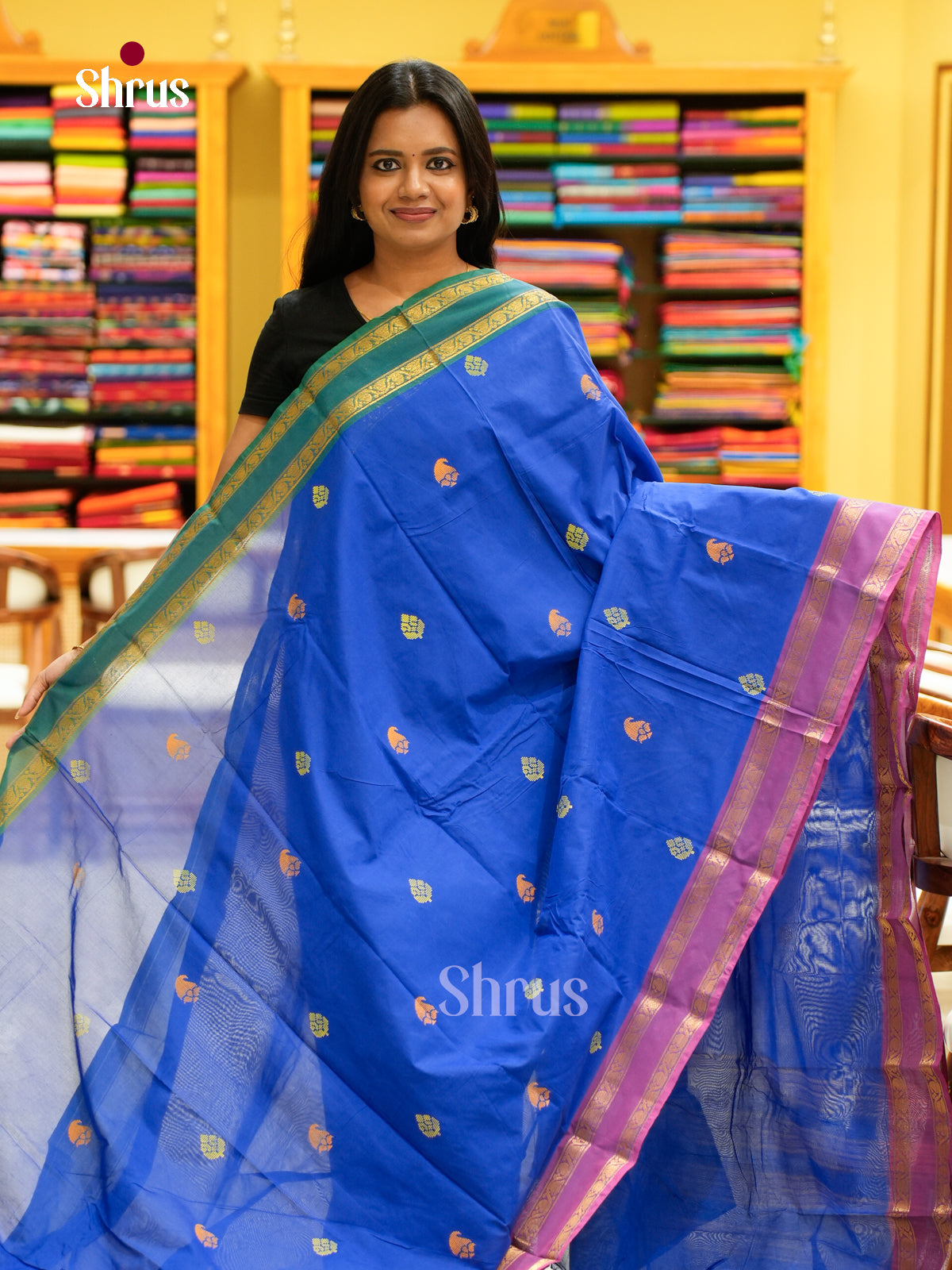 DKS14242 - Chettinad Mix Cotton-Without Blouse Saree