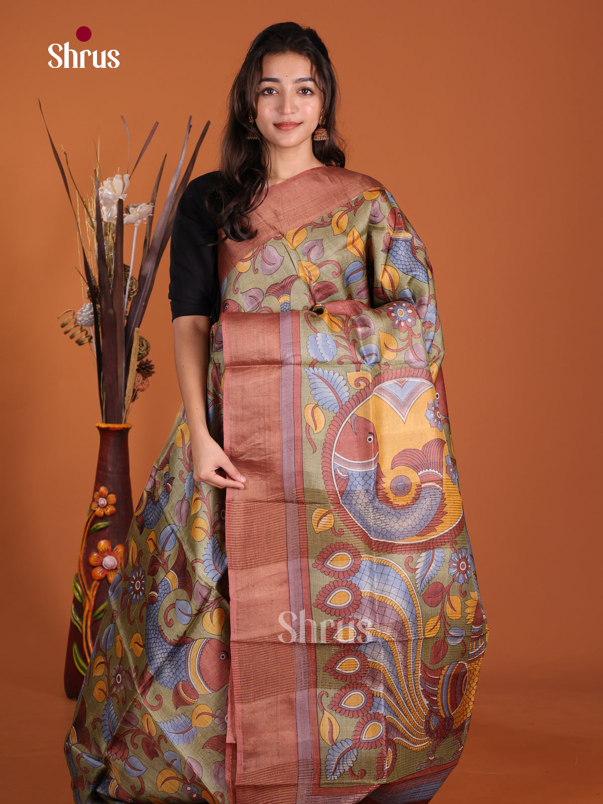 DKS15003 - Printed Tussar Saree