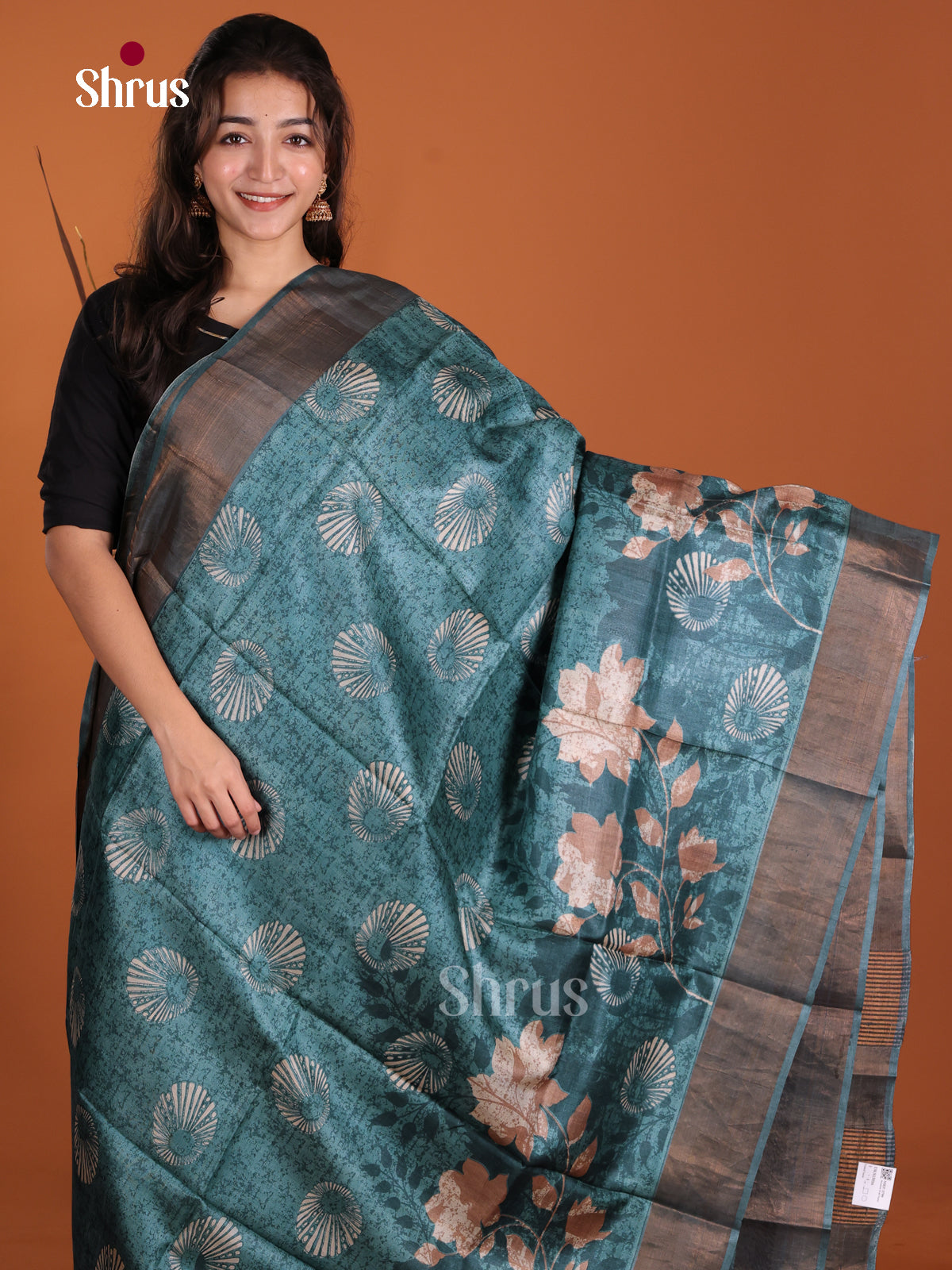 DKS15016 - Printed Tussar Saree