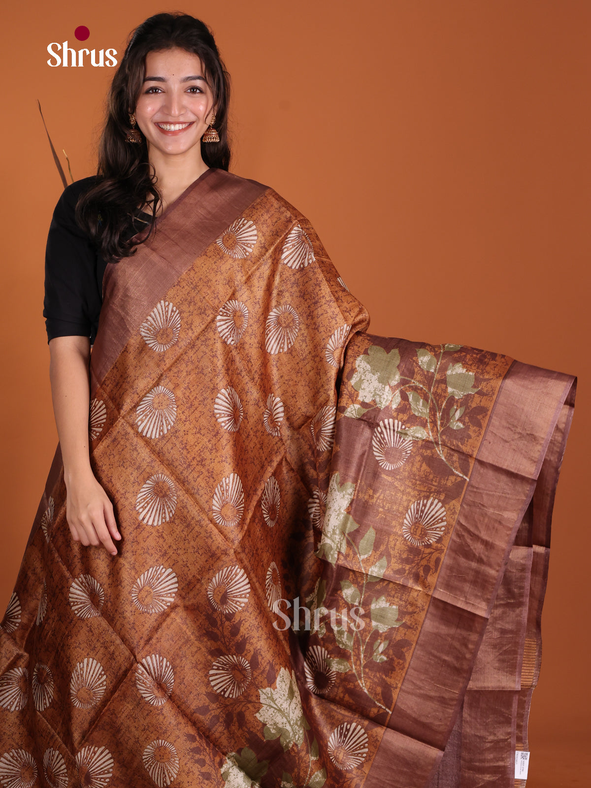 DKS15017 - Printed Tussar Saree