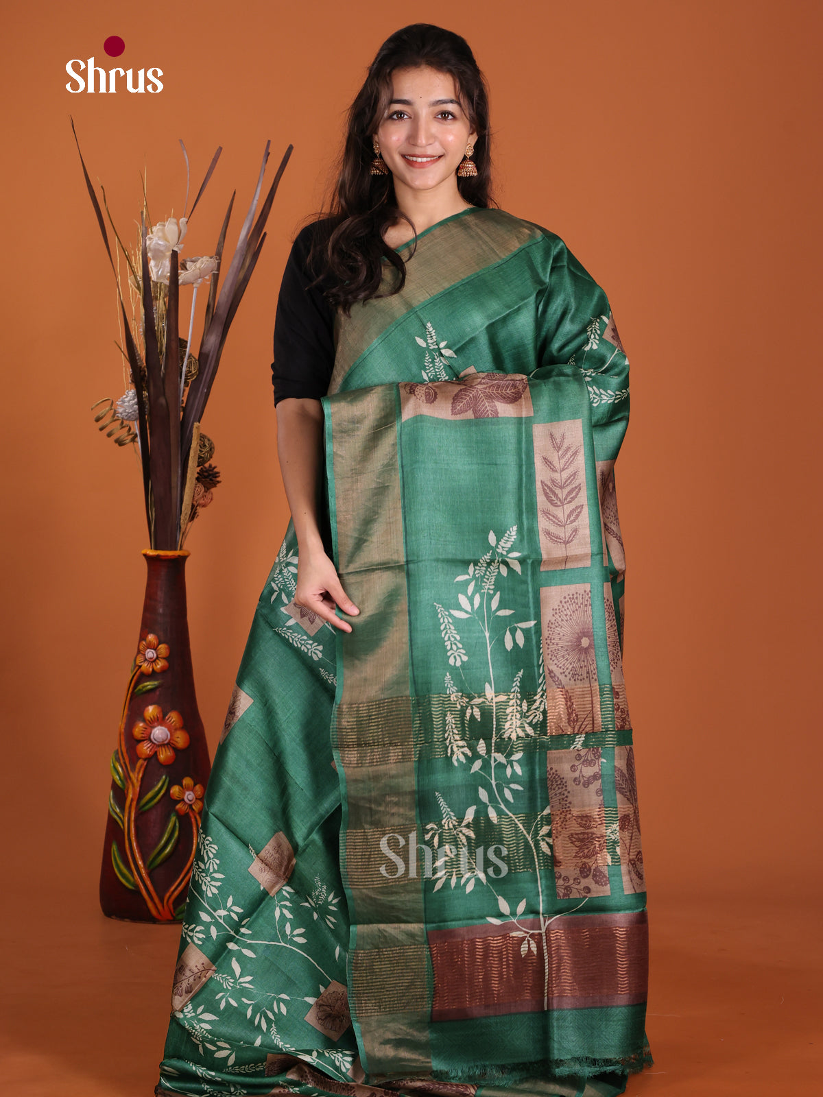 DKS15020 - Printed Tussar Saree