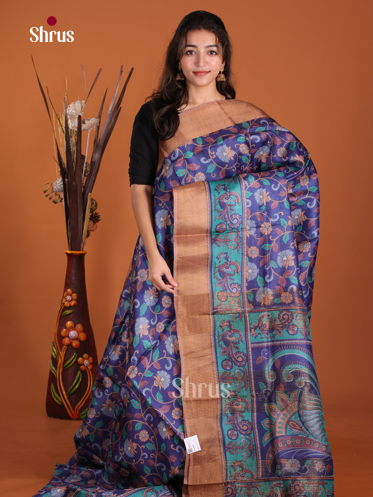 DKS15025 - Printed Tussar Saree