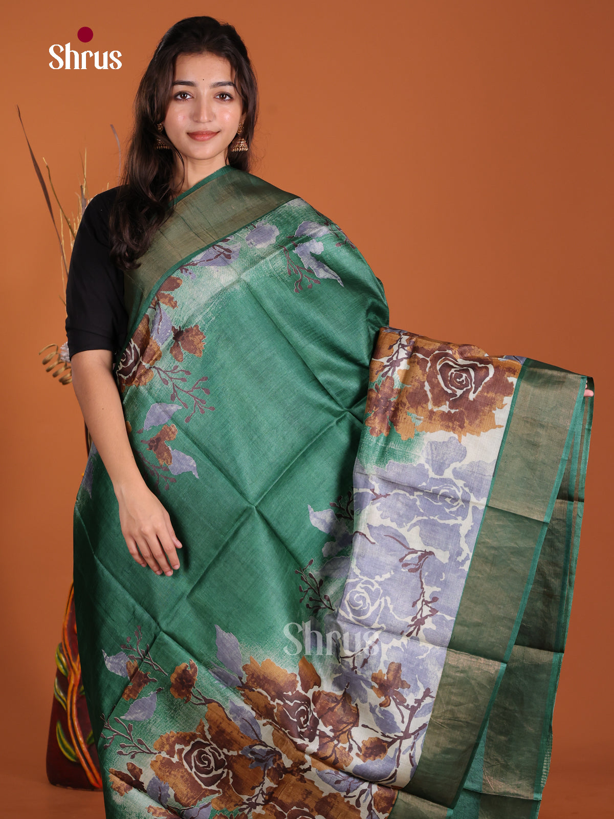 DKS15033 - Printed Tussar Saree