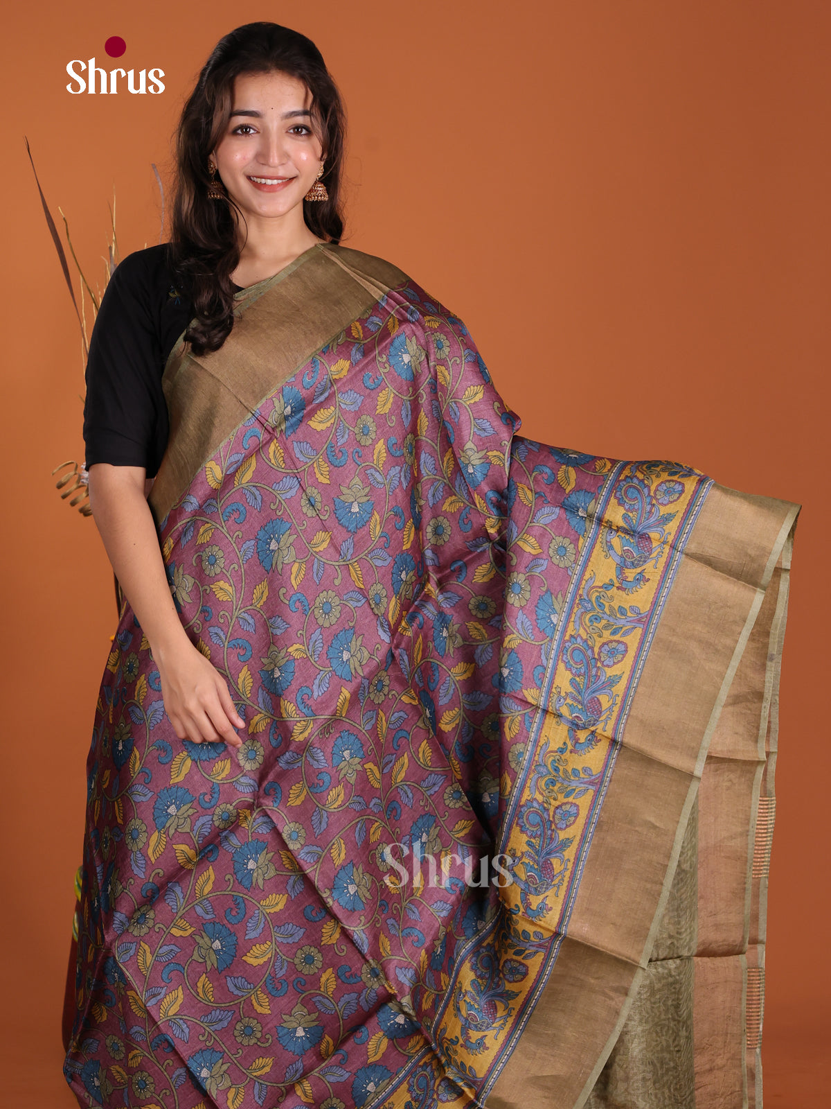 DKS15034 - Printed Tussar Saree