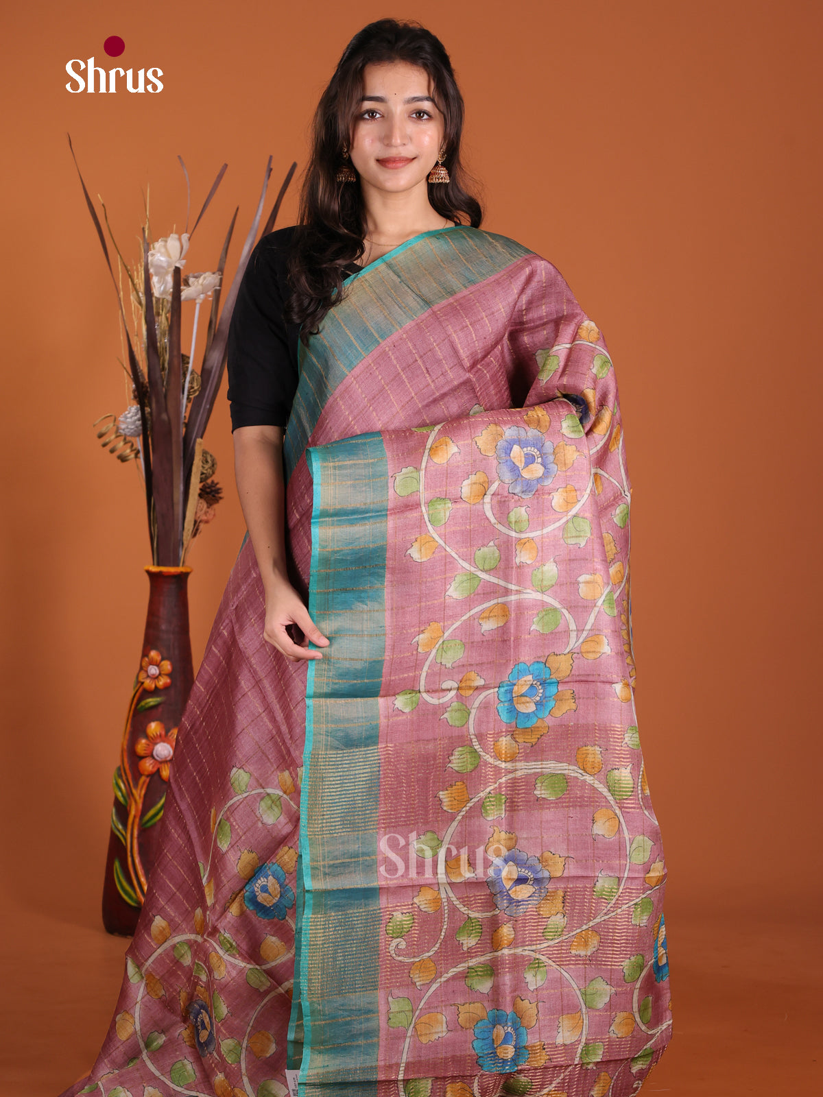 DKS15050 - Handpainted Tussar Saree