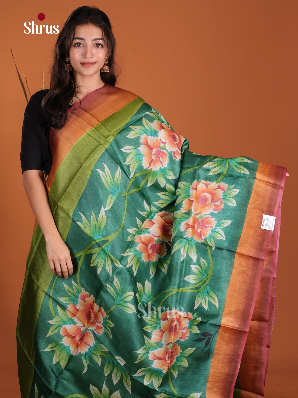 DKS15068 - Handpainted Tussar Saree