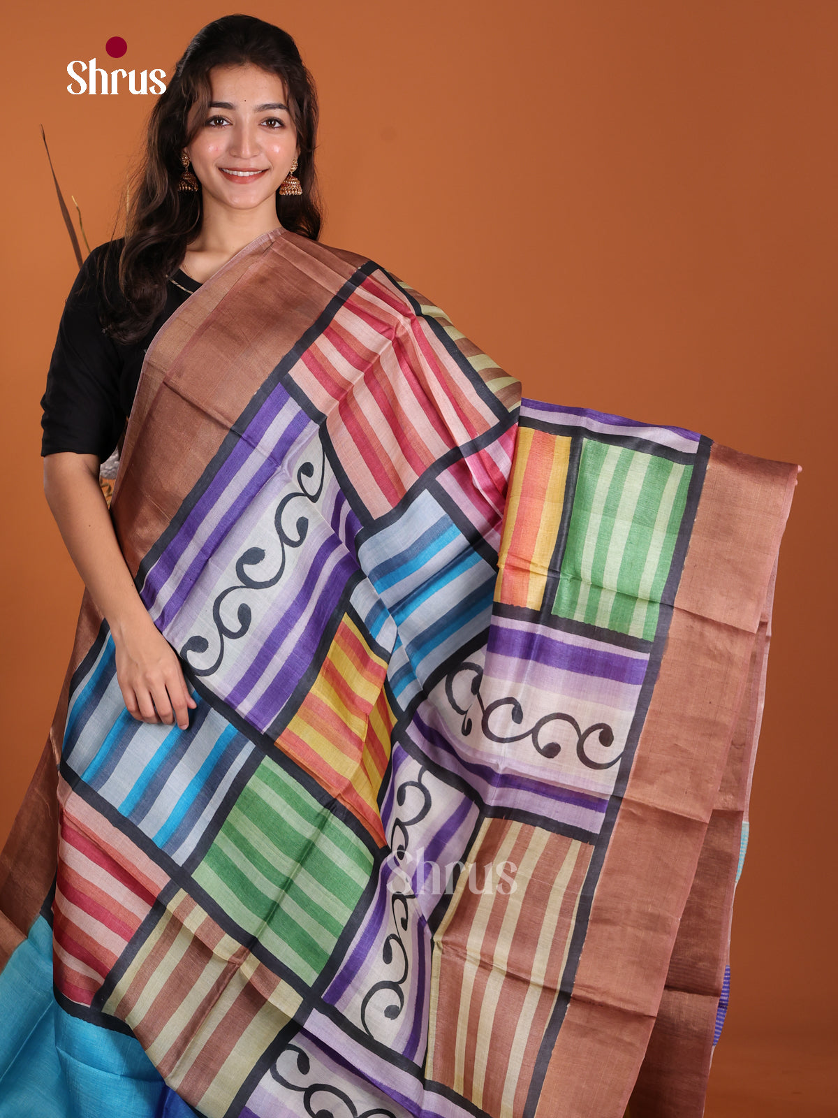 DKS15071 - Handpainted Tussar Saree