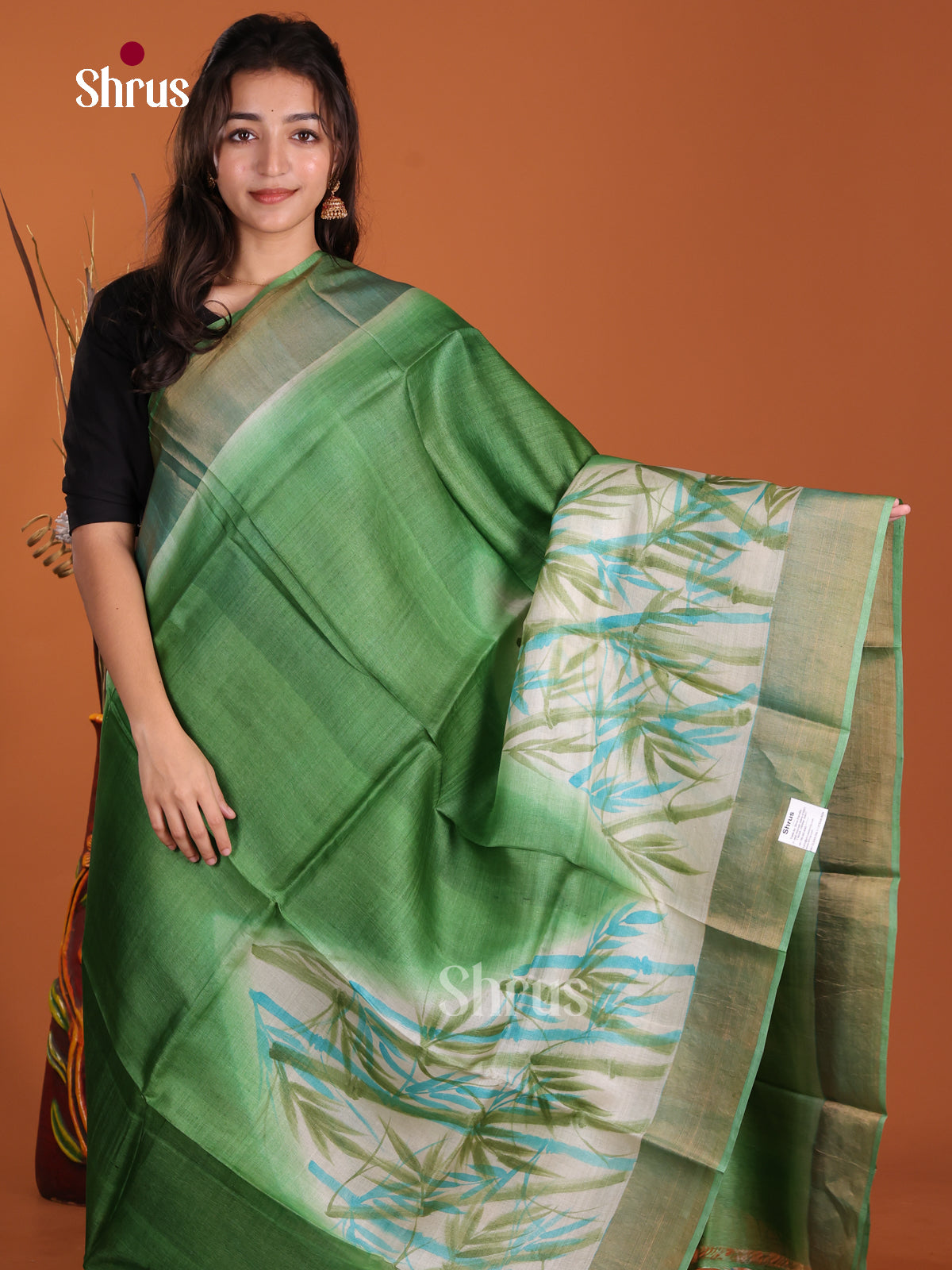 DKS15072 - Handpainted Tussar Saree