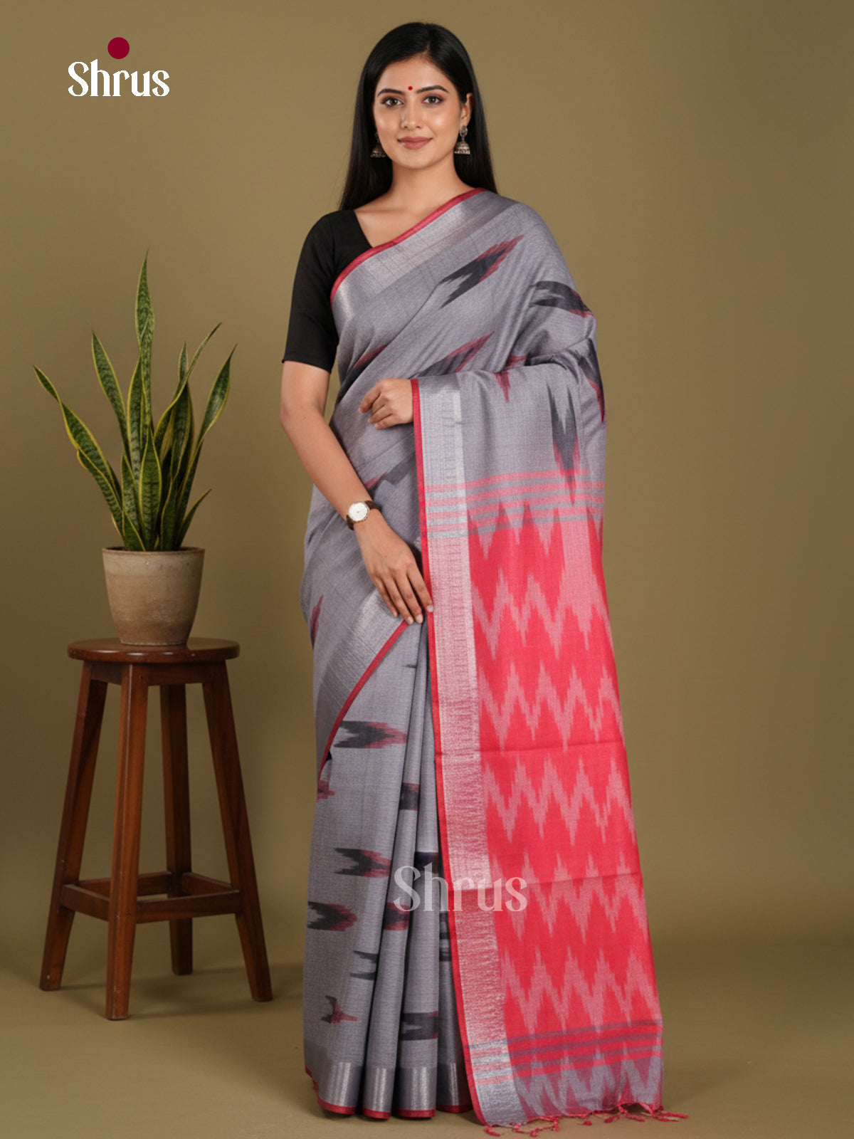 DKS17004 - Semi Ikkat Saree