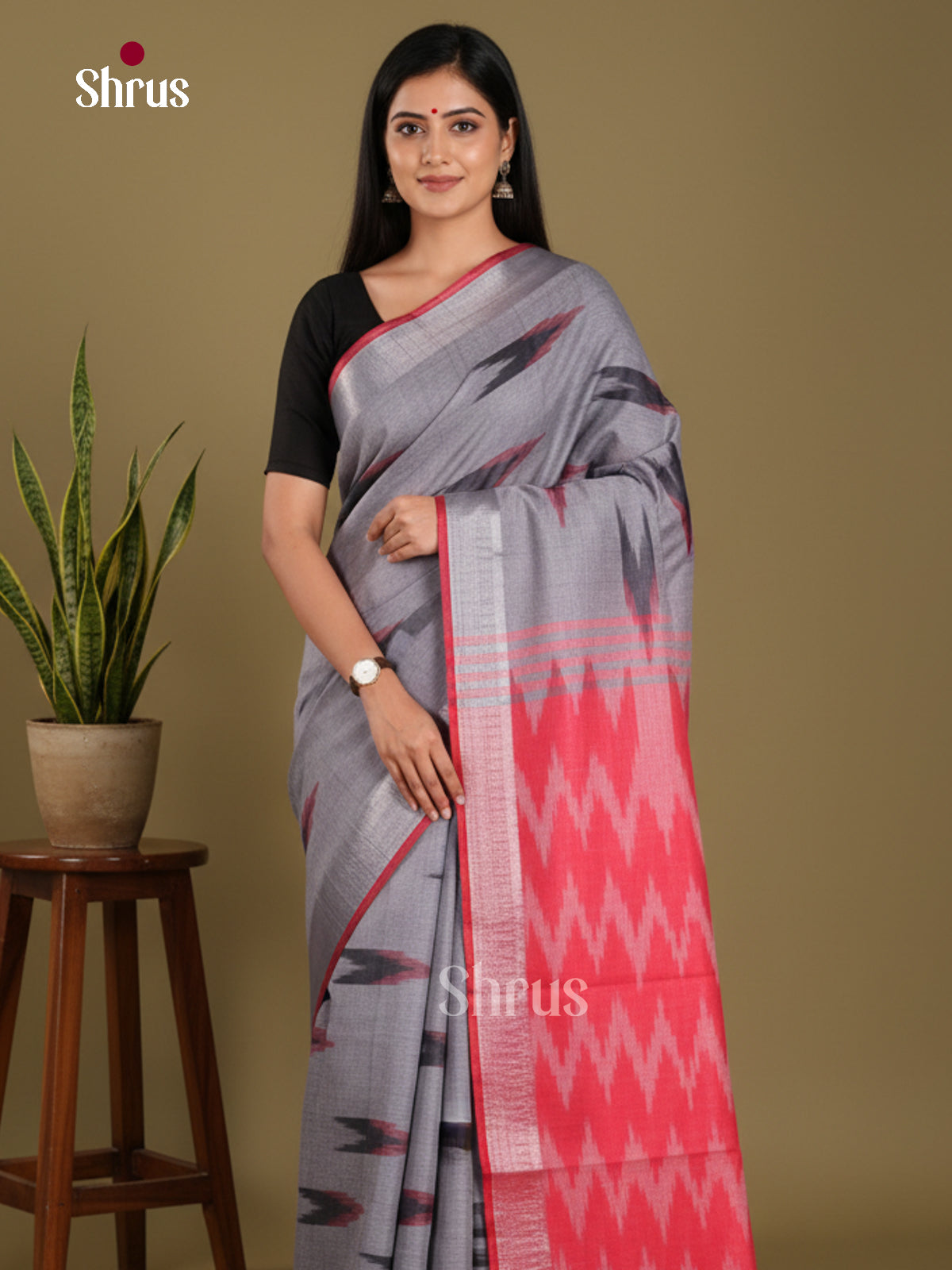 DKS17004 - Semi Ikkat Saree
