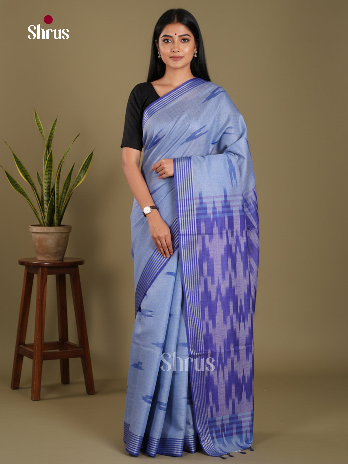 DKS17010 - Semi Ikkat Saree