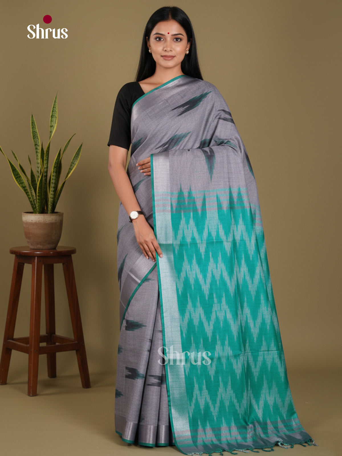 DKS17024 - Semi Ikkat Saree