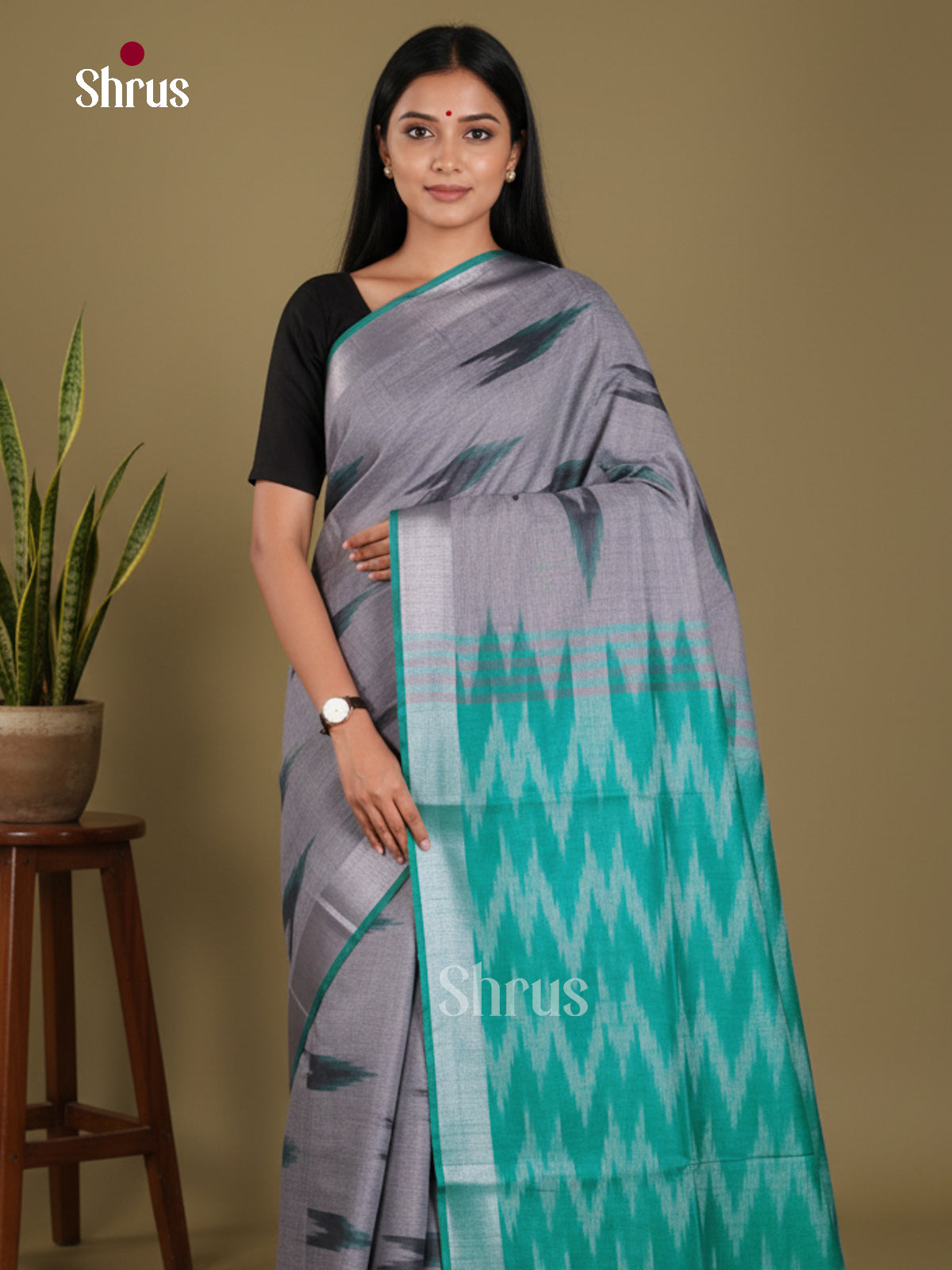 DKS17024 - Semi Ikkat Saree