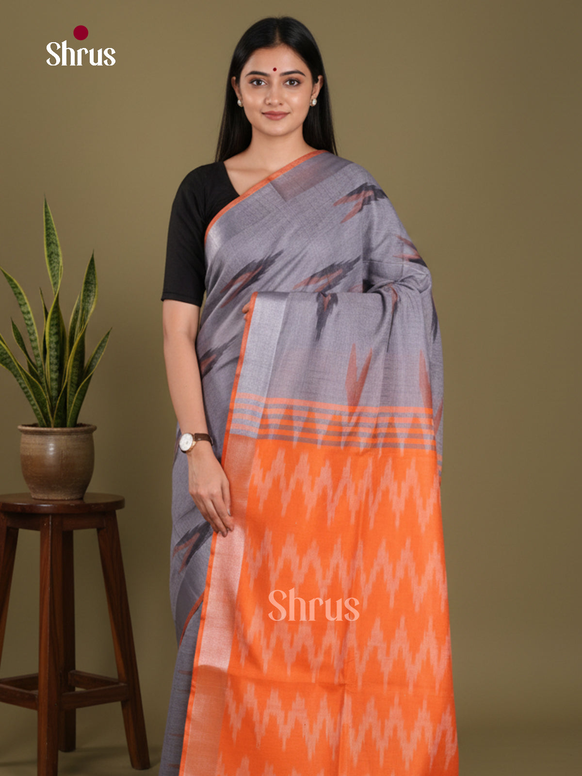 DKS17046 - Semi Ikkat Saree