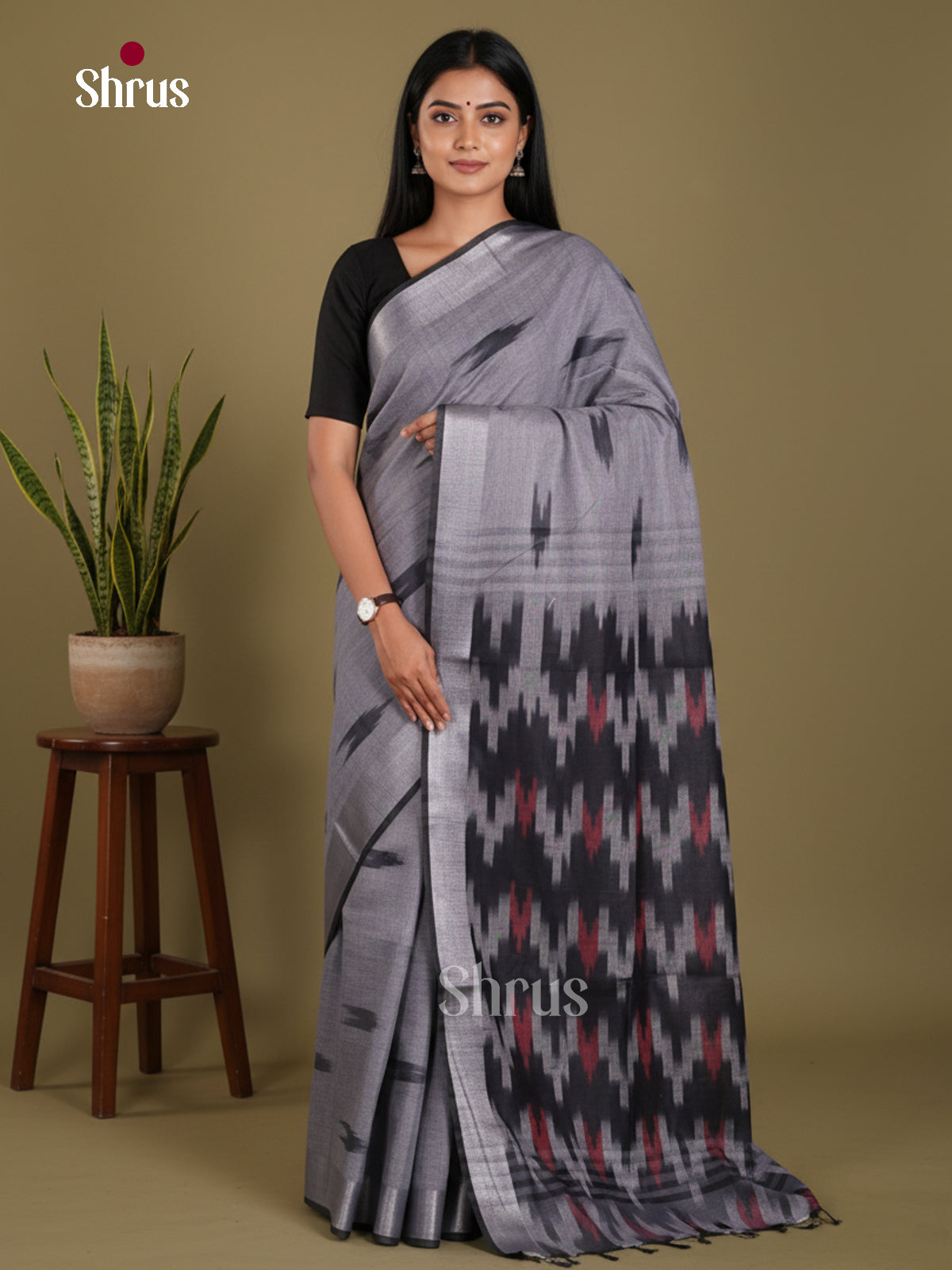 DKS17052 - Semi Ikkat Saree