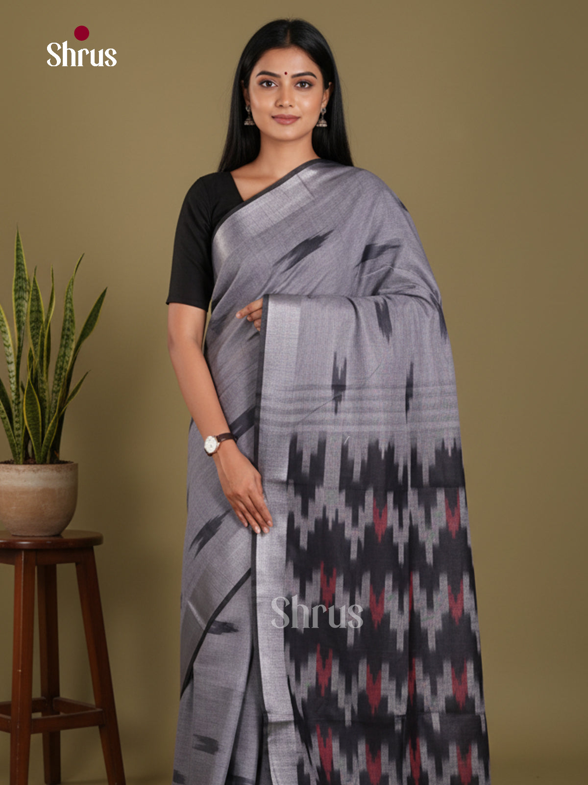 DKS17052 - Semi Ikkat Saree
