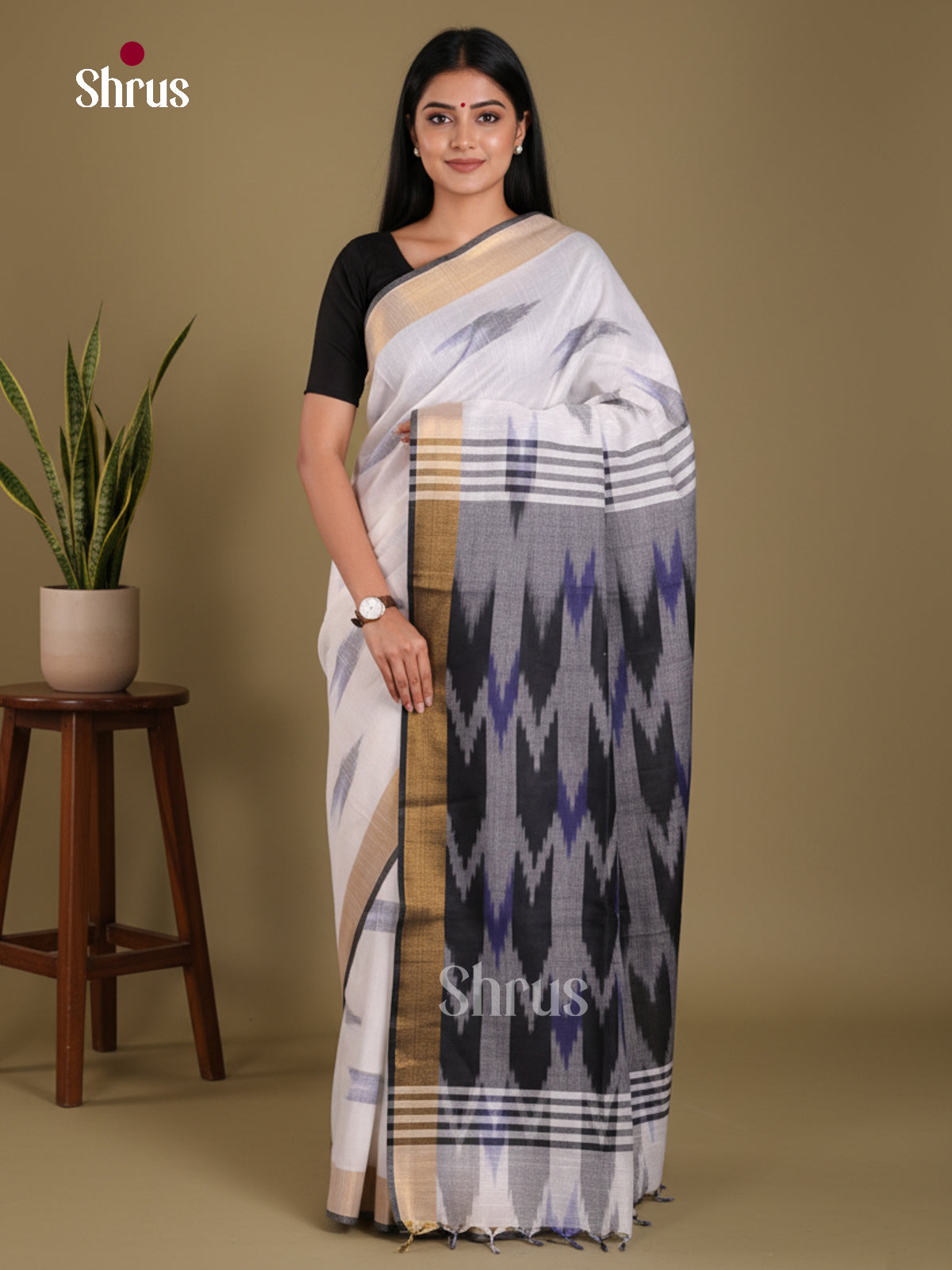 DKS17056 - Semi Ikkat Saree