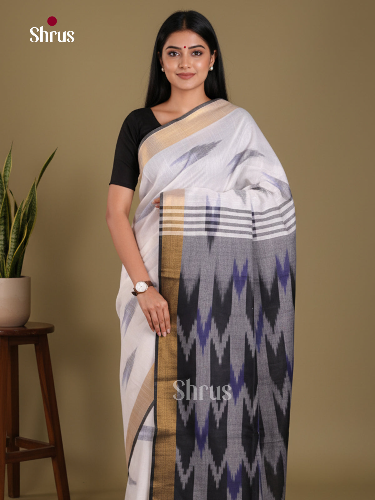 DKS17056 - Semi Ikkat Saree