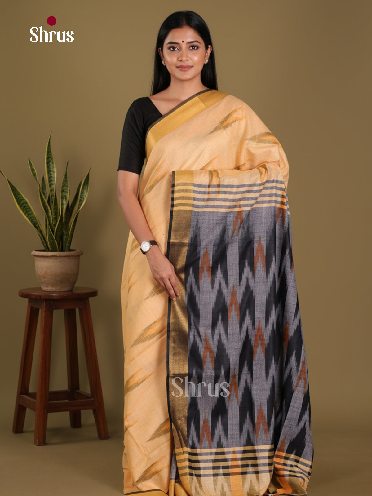 DKS17059 - Semi Ikkat Saree