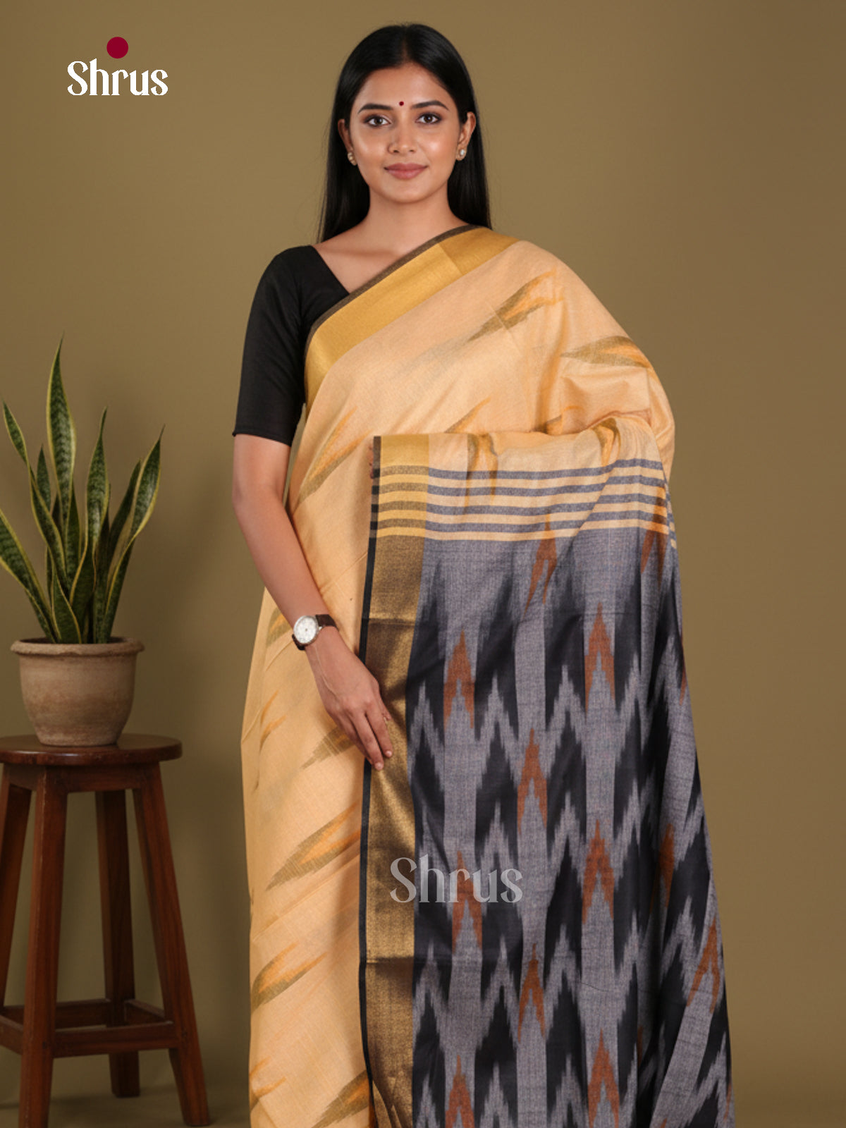 DKS17059 - Semi Ikkat Saree