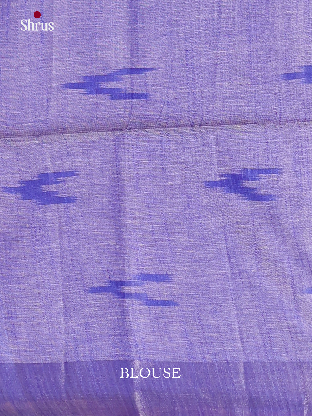 White & Blue - Semi Ikkat Saree