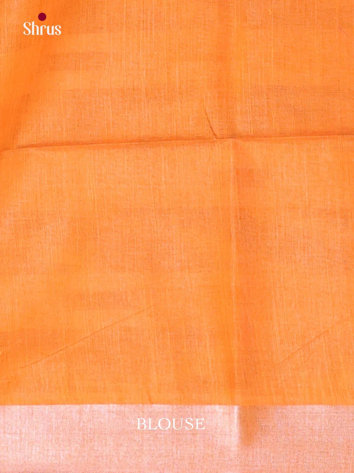 cream & Orange - Semi Ikkat Saree