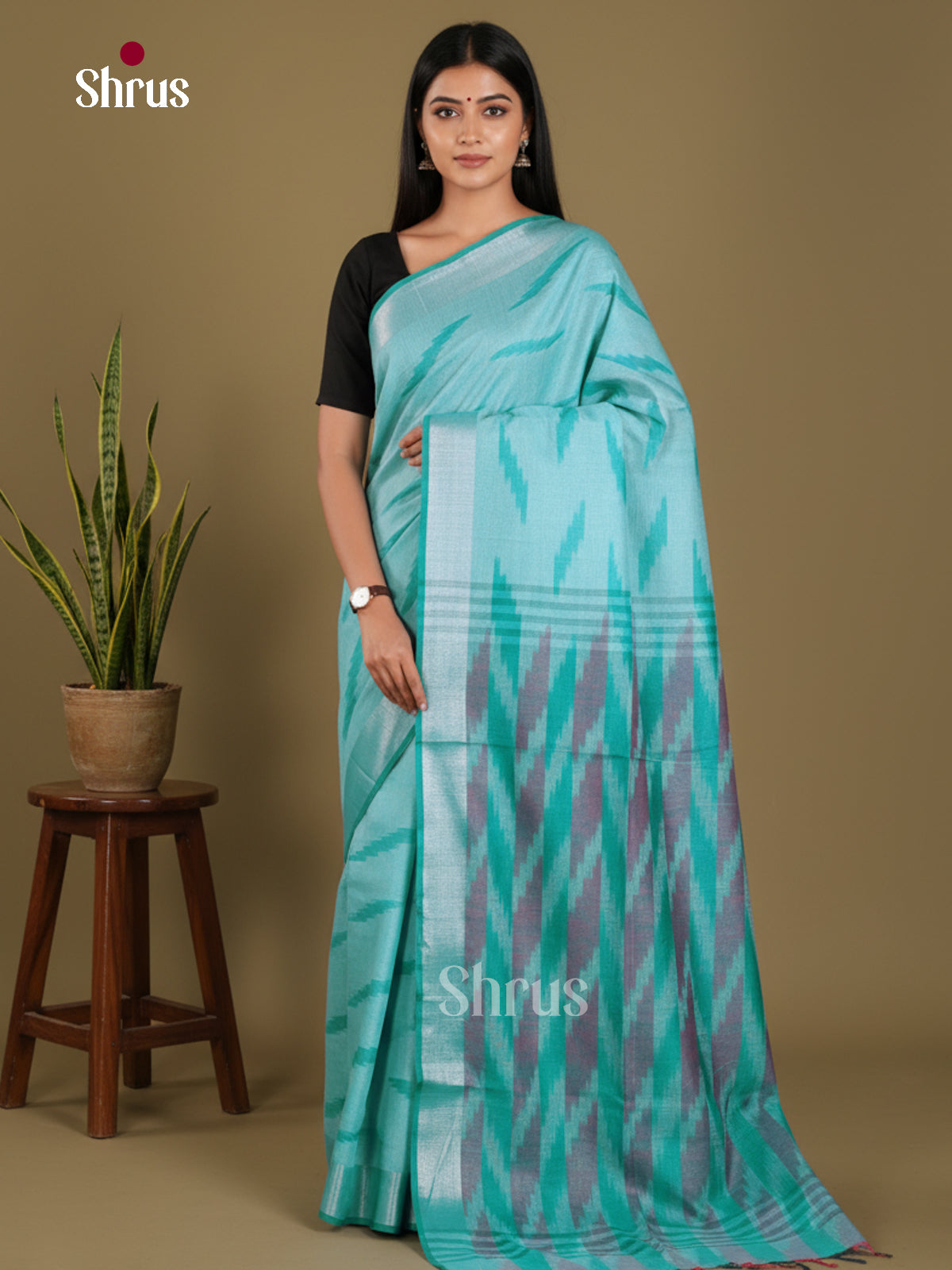 DKS17097 - Semi Ikkat Saree
