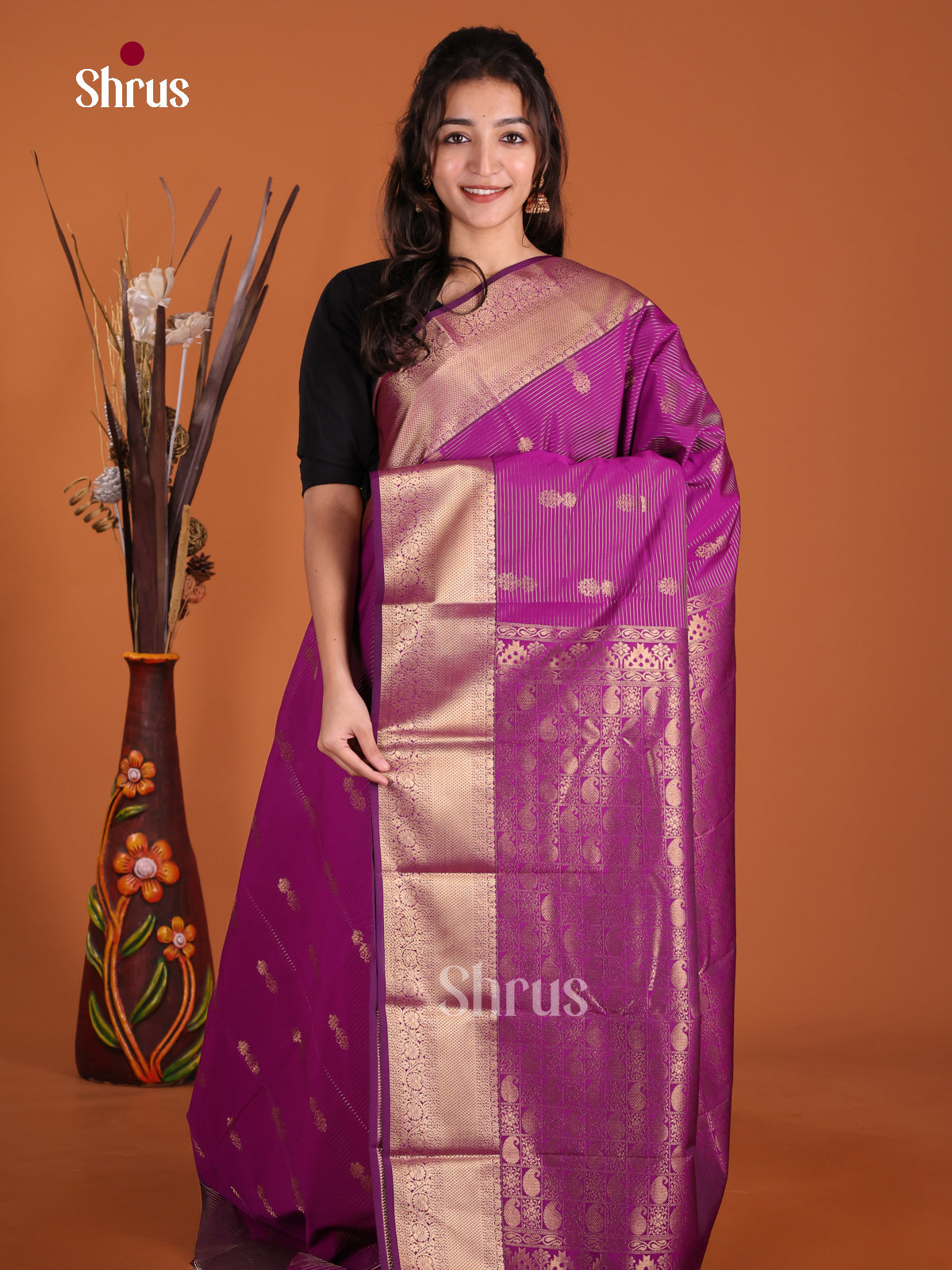 DKS17122 - Semi Kanchipuram Saree - Shop on Shrus.com