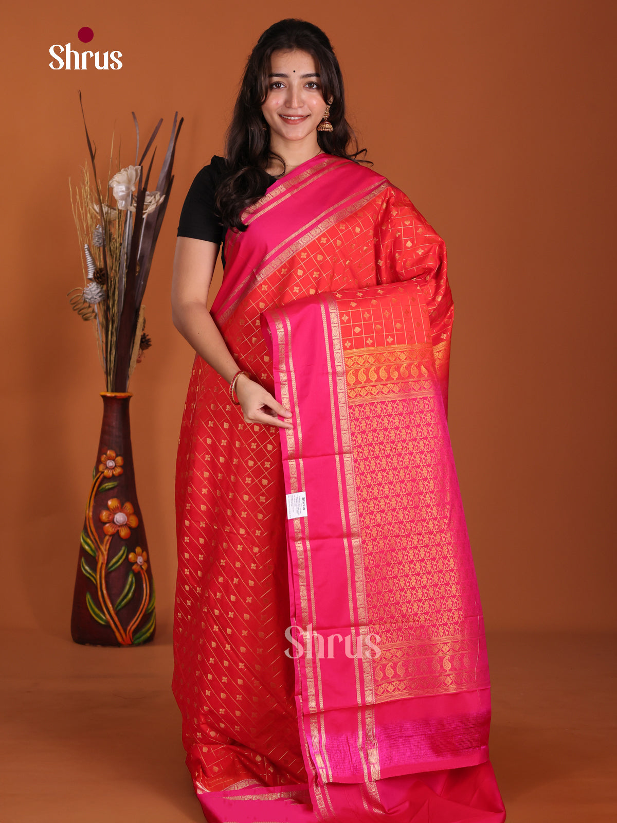 DKS17135 - Semi Kanchipuram Saree - Shop on Shrus.com