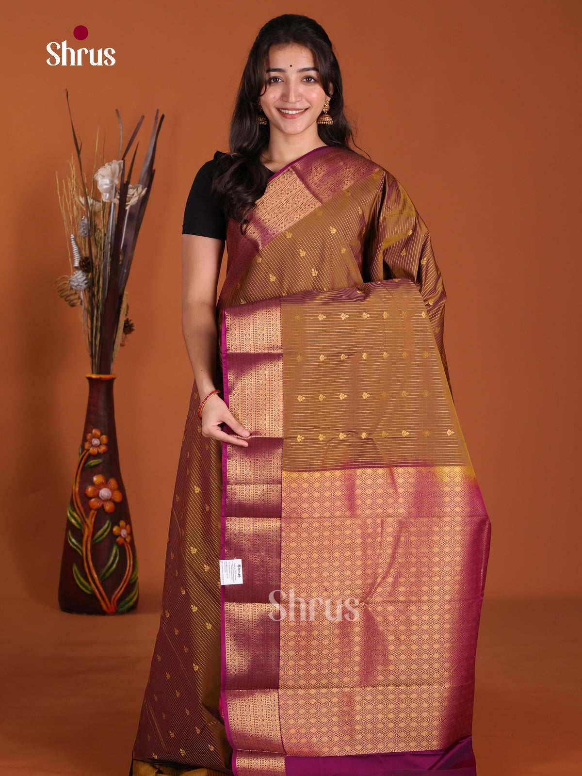 DKS17137 - Semi Kanchipuram Saree - Shop on Shrus.com
