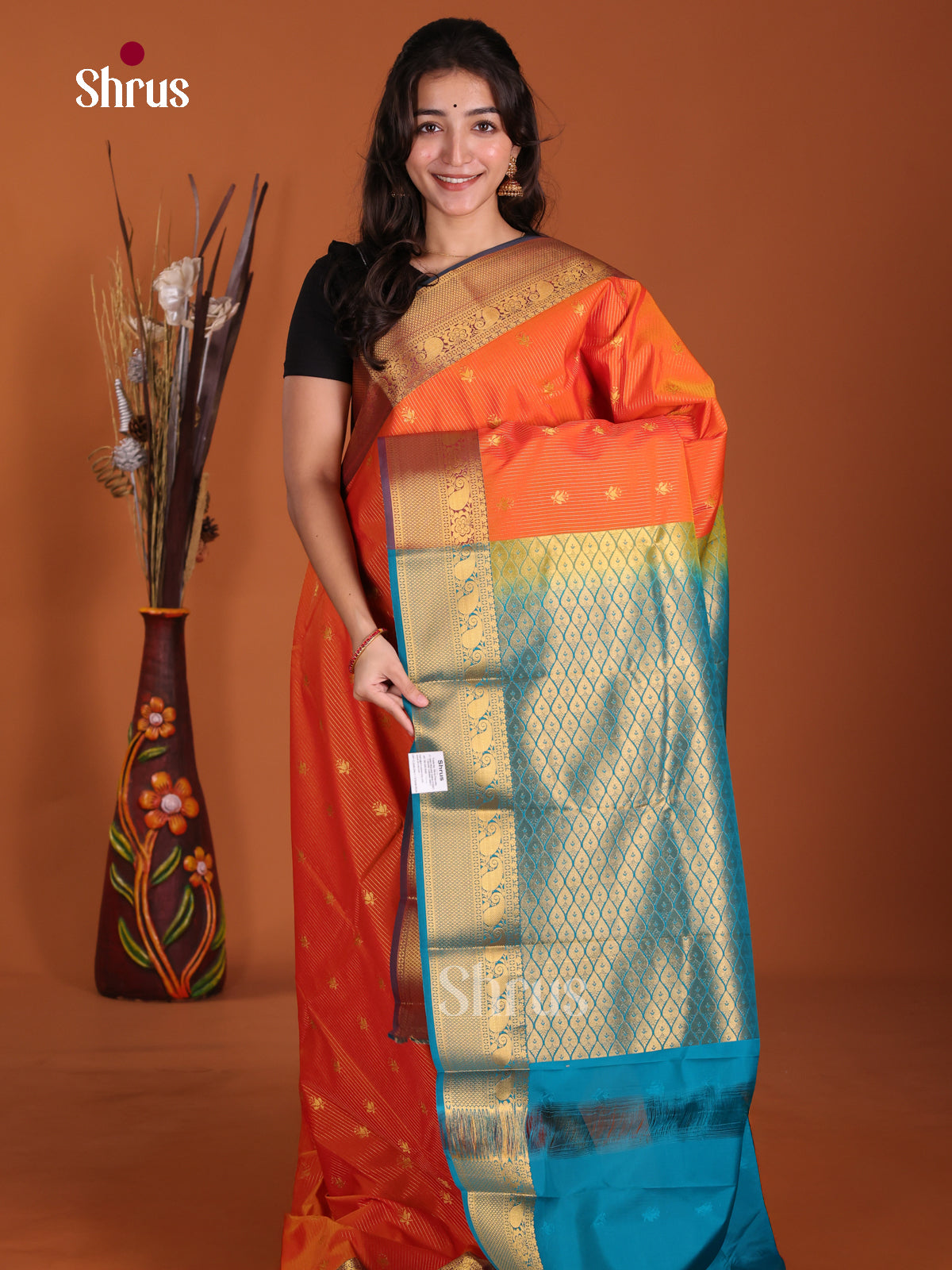 DKS17139 - Semi Kanchipuram Saree - Shop on Shrus.com