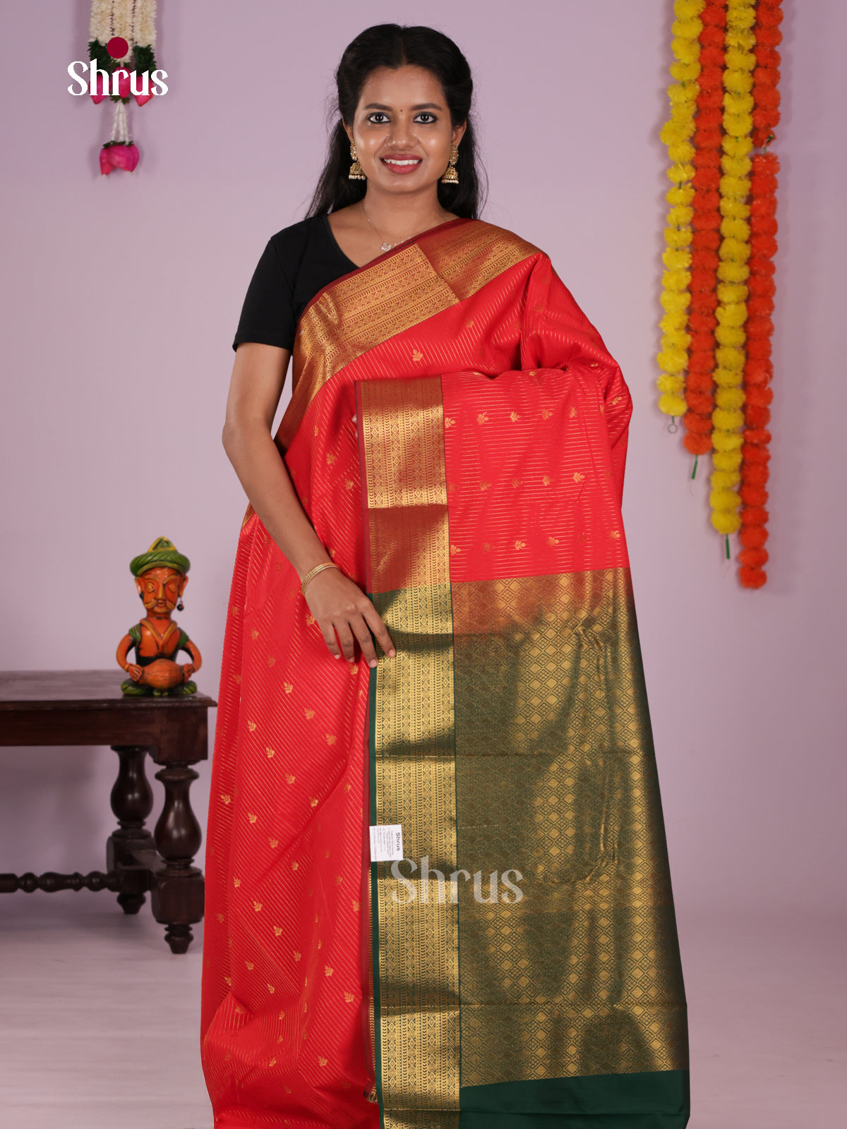 DKS17140 - Semi Kanchipuram Saree - Shop on Shrus.com