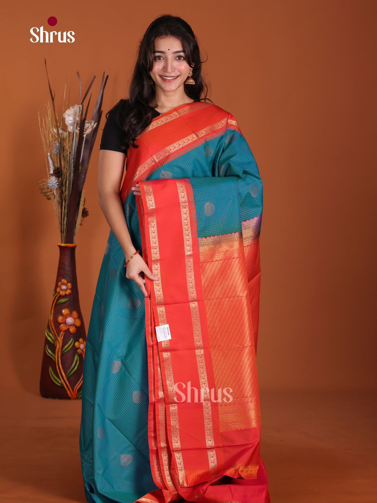 DKS17333 - Semi Kanchipuram Saree - Shop on Shrus.com