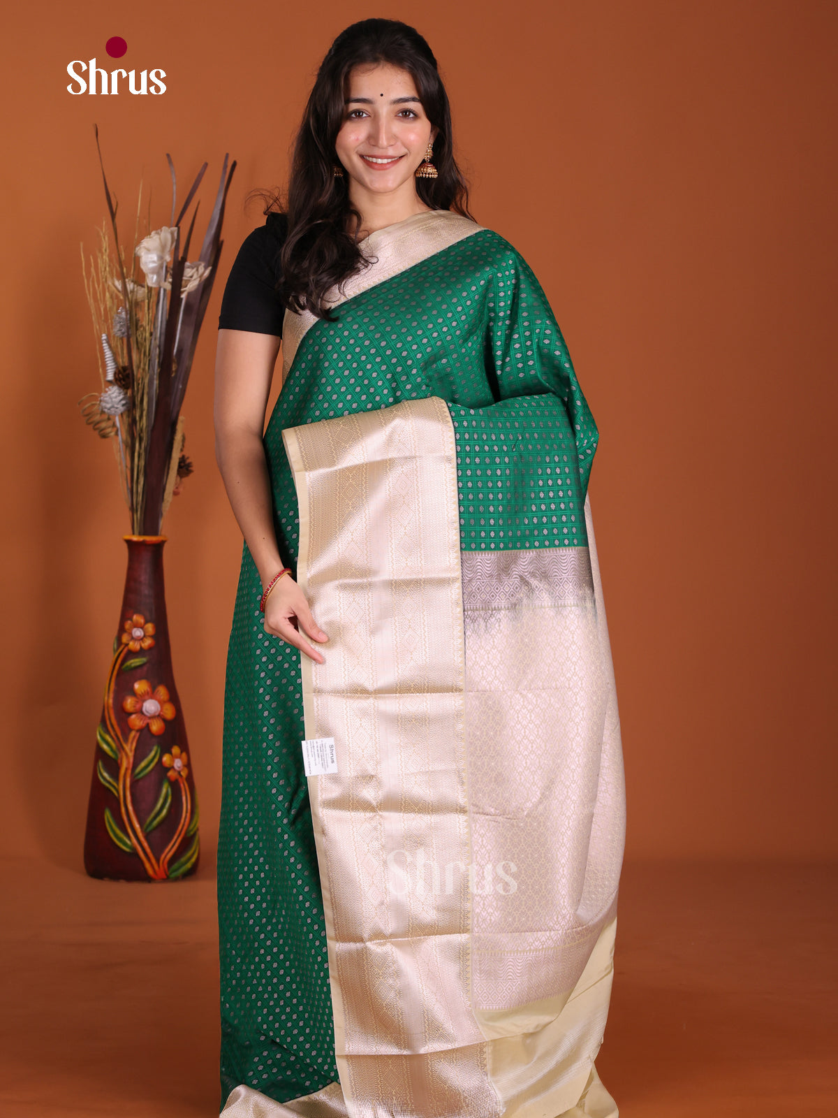 DKS17342 - Semi Kanchipuram Saree - Shop on Shrus.com