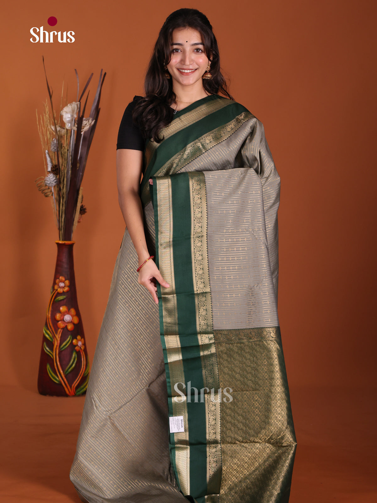 DKS17352 - Semi Kanchipuram Saree - Shop on Shrus.com