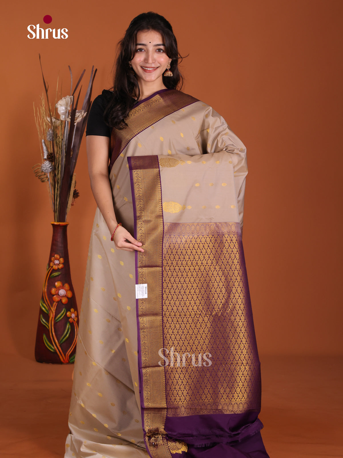 DKS17377 - Semi Kanchipuram Saree - Shop on Shrus.com
