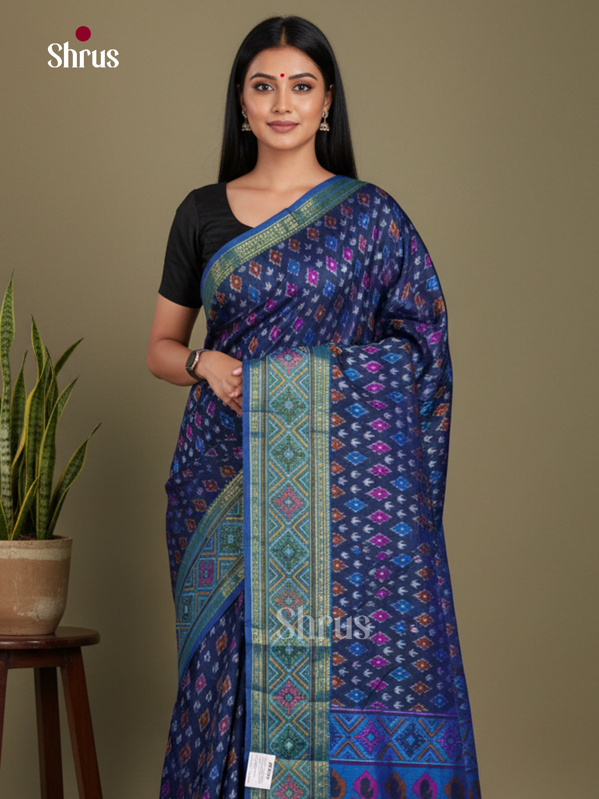 Blue - Semi Patola Saree