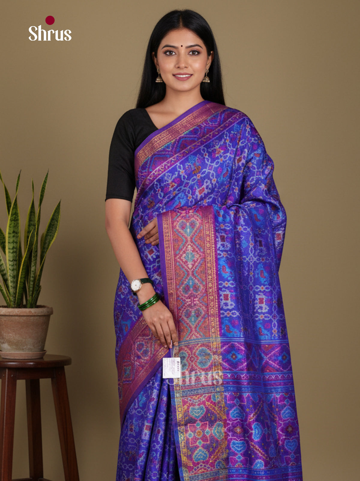 Blue & Purple- Semi Patola Saree