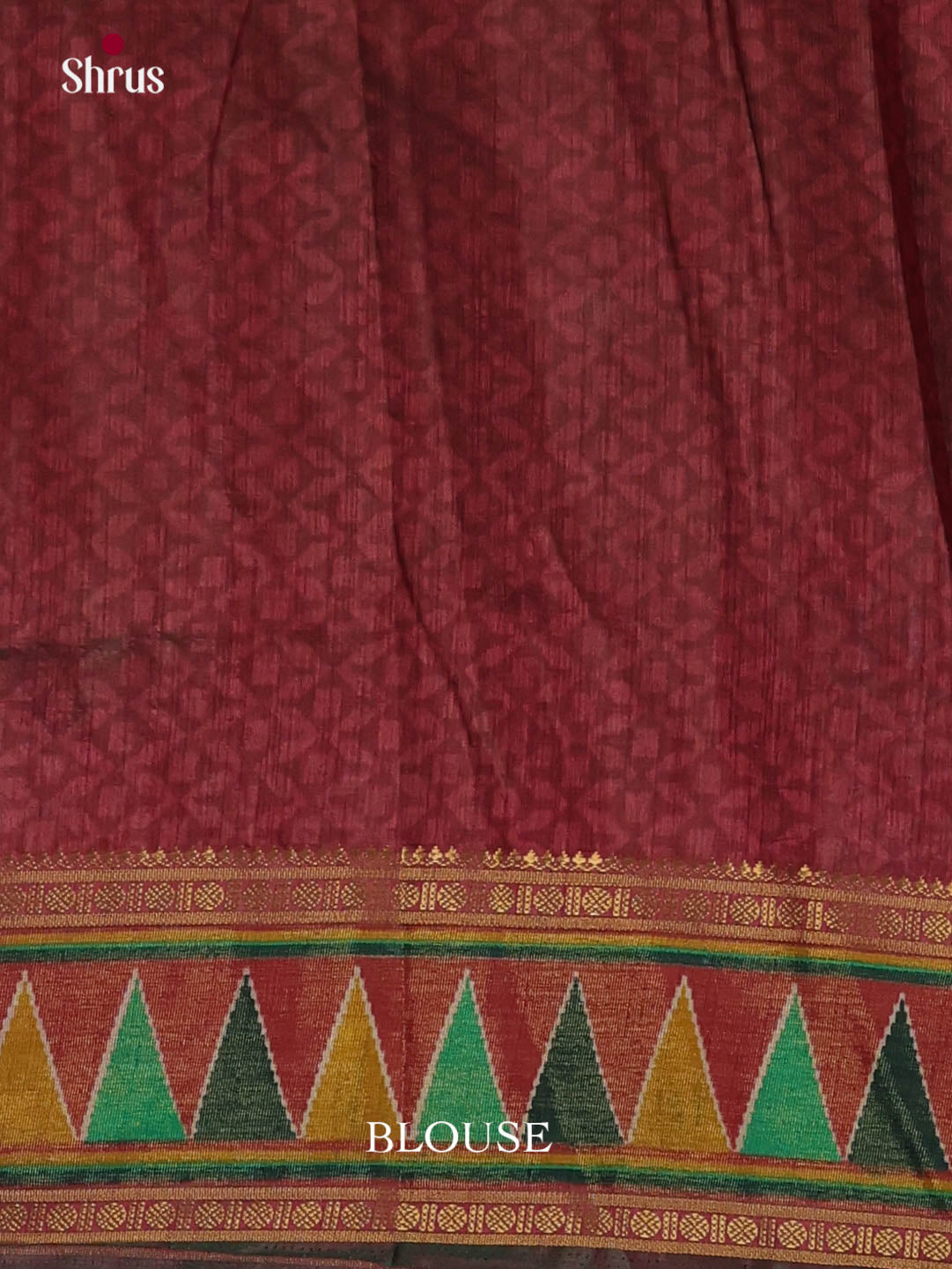 Green & Maroon- Semi Patola Saree